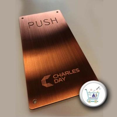 Copper Etching Door Plate Push Style Available Now at 1499
